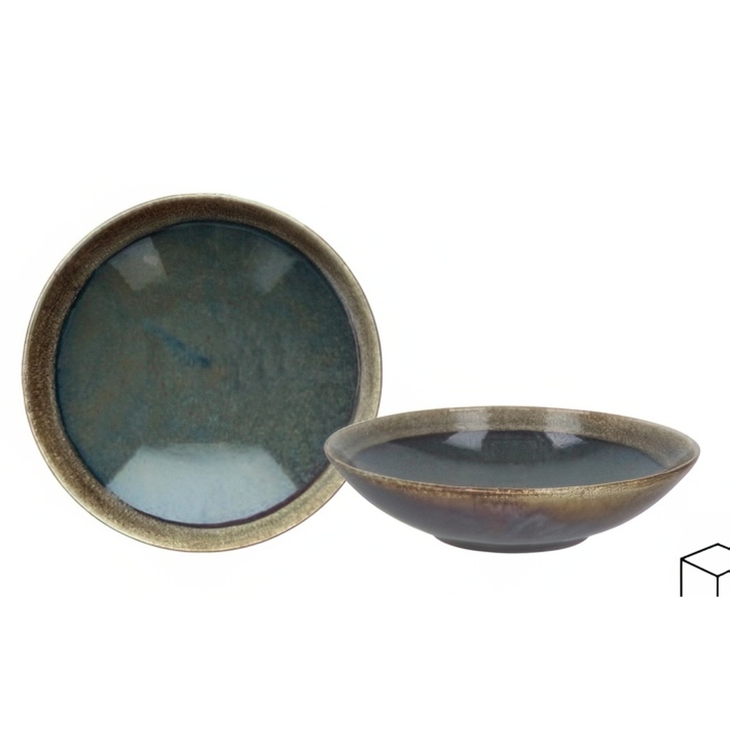 Тарелка для супа 21 см BLOOM BLUE AND BROWN BM001218088 миниатюра 1