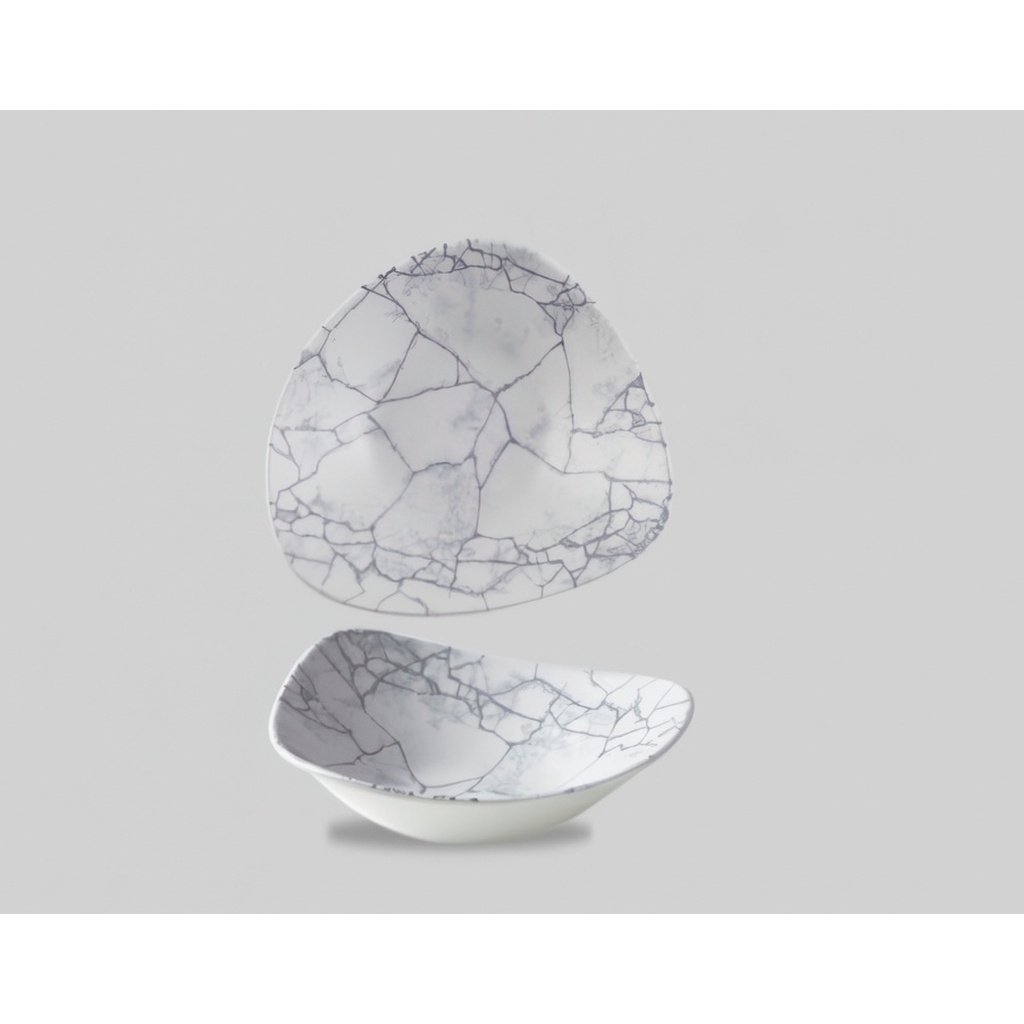 Салатник треугольный 0,60л d23,5см, без борта, цвет Kintsugi Pearl Grey, Studio Prints KTPGTRB91 миниатюра 1