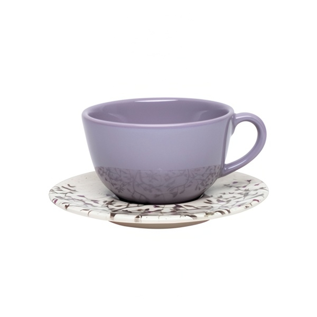 Пара чайная UNNI SHAPE LILAC (чашка 200мл и блюдце 14см) Oxford 102957, AY04-5625 миниатюра 1