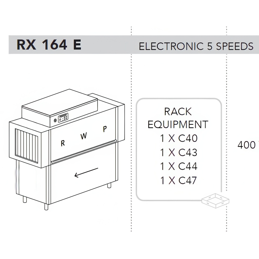 МАШИНА ПОСУДОМОЕЧНАЯ DIHR RX 164 E SX+DDE+XP миниатюра 1