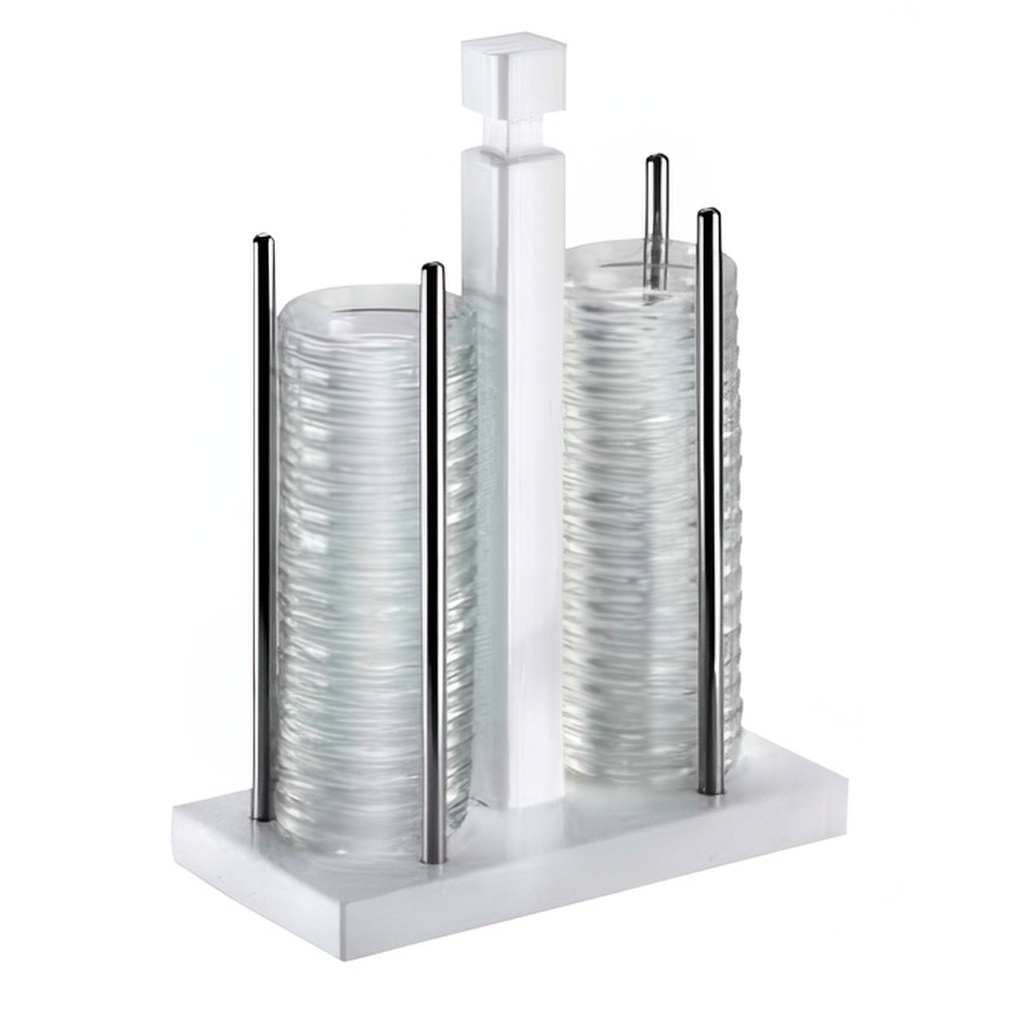 База с 36 стеклянными емкостями d6см, 30х15х26см, МДФ, белый 511B3436 миниатюра 1
