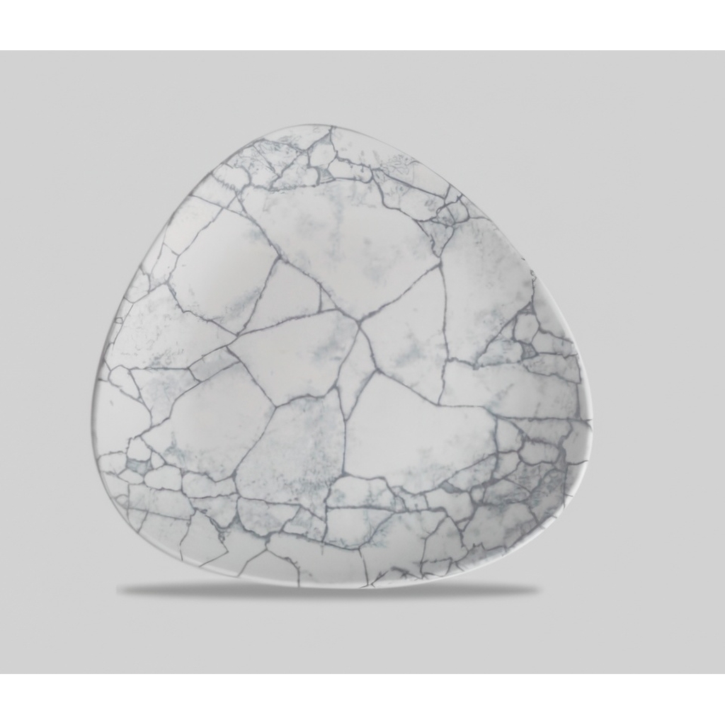 Тарелка мелкая треугольная 22,9см, без борта, цвет Kintsugi Pearl Grey, Studio Prints KTPGTR9 1 миниатюра 1
