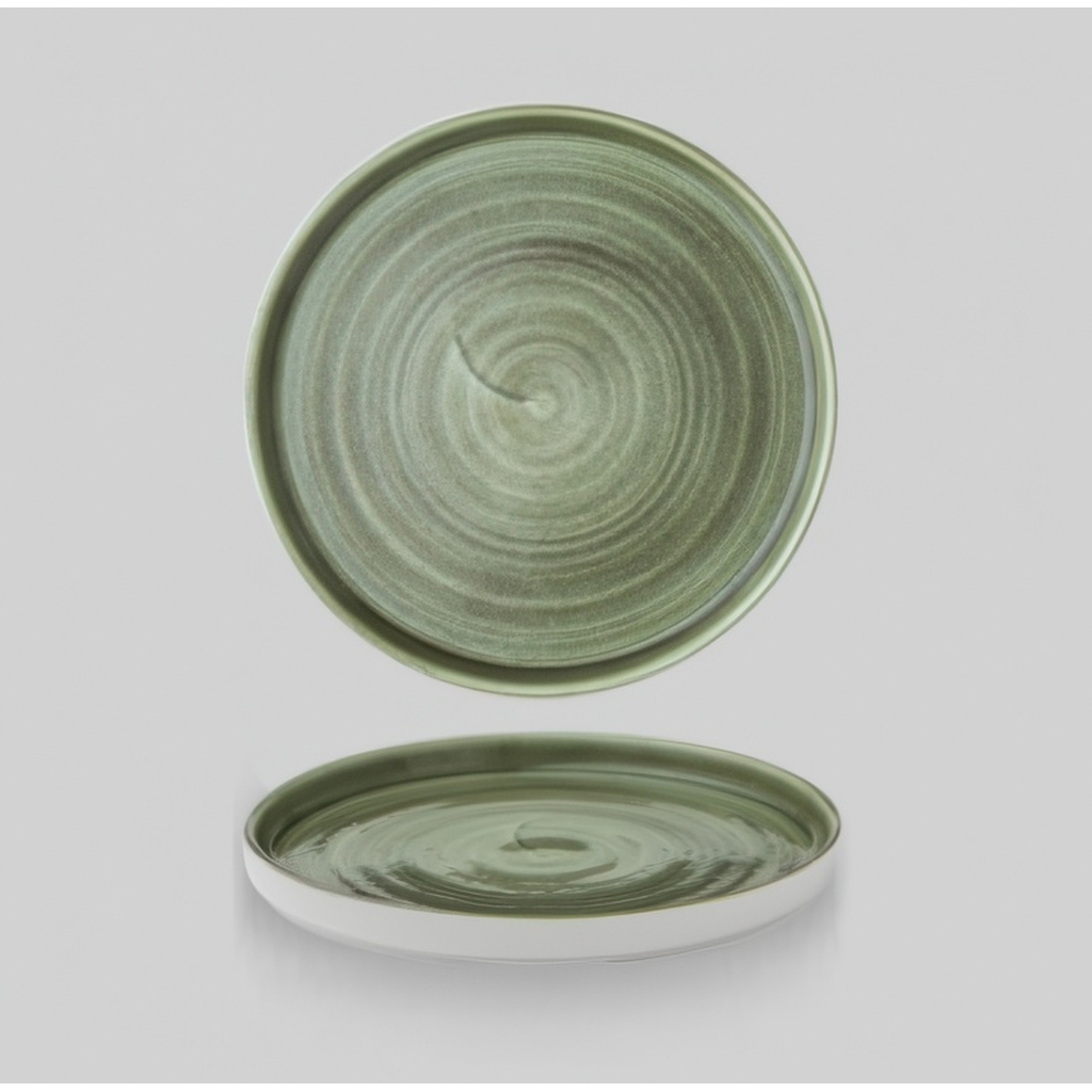 Тарелка мелкая d21см h2см с прямым бортом, Chefs Plate, Stonecast Patina Burnished Green PABGWP211 миниатюра 1