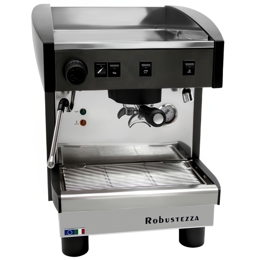 КОФЕМАШИНА ПОЛУАВТОМАТ ROBUSTEZZA ST1M/ ЧЕРНАЯ+ВЫСОКАЯ ГРУППА 1Ф миниатюра 1