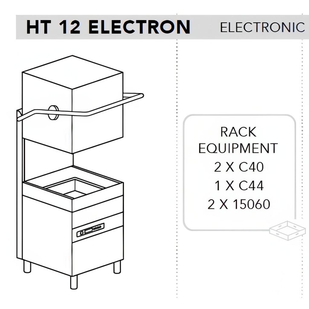МАШИНА ПОСУДОМОЕЧНАЯ DIHR HT 12 ELECTRON СПЕЦ. НОЖКИ МОРСКАЯ ВЕРСИЯ 380В/3Ф/50ГЦ БЕЗ НЕЙТРАЛИ миниатюра 1