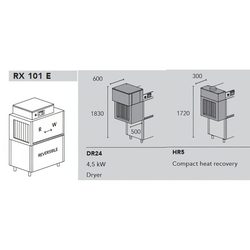 МАШИНА ПОСУДОМОЕЧНАЯ DIHR RX 101 E SX+DR24+HR5+DDE/ДЕЛЕНИЕ 2 ЧАСТИ