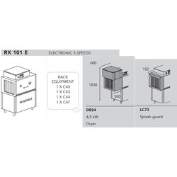 МАШИНА ПОСУДОМОЕЧНАЯ DIHR RX 101 E DX+DDE+DR24+LC73