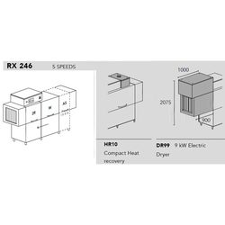 МАШИНА ПОСУДОМОЕЧНАЯ DIHR RX 246 DX+DDE+HR10+DR99+SAN/ДЕЛЕНИЕ 2 ЧАСТИ