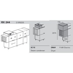 МАШИНА ПОСУДОМОЕЧНАЯ DIHR RX 244 SX+DDE+DR69+SC10