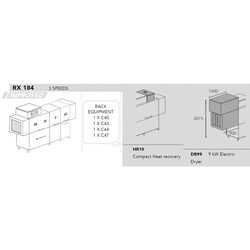 МАШИНА ПОСУДОМОЕЧНАЯ DIHR RX 184 DX+DDE+DR99+HR10/ДЕЛЕНИЕ 3 ЧАСТИ