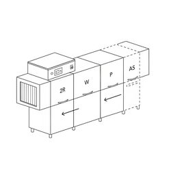 МАШИНА ПОСУДОМОЕЧНАЯ DIHR RX 296 SX+DDE+DRA189MT+HR10/РАЗДЕЛЕНИЕ 3 ЧАСТИ