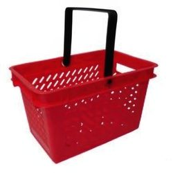 КОРЗИНА ПОКУПАТЕЛЯ ПЛАСТИК 20Л 2 РУЧКИ КРАСНАЯ SHOLS
