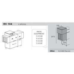 МАШИНА ПОСУДОМОЕЧНАЯ DIHR RX 104 DX+XP+DR64