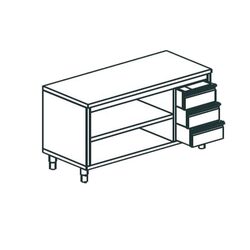 СТОЛ ПРОИЗВОДСТВЕННЫЙ ЗАКРЫТЫЙ С 3-Х СТОРОН APACH CHEF LINE LWC721SH2DR