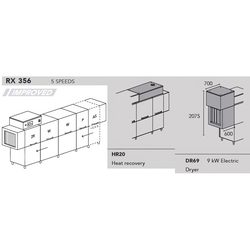 МАШИНА ПОСУДОМОЕЧНАЯ DIHR RX 356 SX+DDE+HR20+DR69