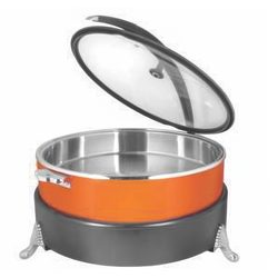 Мармит настольный (чефиндиш) круглый 8л, Orange Poppins PPB/OR/8