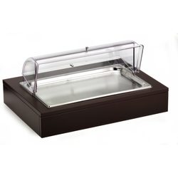 Поднос для нарезки 64х46см h30см, с крышкой Roll-top, с охлажд. элем, на дерев. основ.венге 51130950