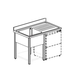 ВАННА МОЕЧНАЯ APACH CHEF LINE LS157-65RWSHD