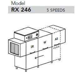 МАШИНА ПОСУДОМОЕЧНАЯ DIHR RX 246 AS SX+DDE+SAN+DRA99MT+HR10/ДЕЛЕНИЕ 3 ЧАСТИ