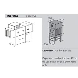МАШИНА ПОСУДОМОЕЧНАЯ DIHR RX 104 SX+DDE+XP+DRA94MC