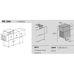 МАШИНА ПОСУДОМОЕЧНАЯ DIHR RX 246 DX+DDE+HR10+DR99+SAN/ДЕЛЕНИЕ 2 ЧАСТИ