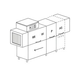 МАШИНА ПОСУДОМОЕЧНАЯ DIHR RX 184 SX+DDE+DR69+HR10/ДЕЛЕНИЕ 2 ЧАСТИ