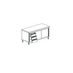 СТОЛ ПРОИЗВОДСТВЕННЫЙ ЗАКРЫТЫЙ APACH CHEF LINE LWC713SH2HDDL