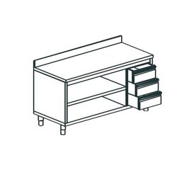 СТОЛ ПРОИЗВОДСТВЕННЫЙ ЗАКРЫТЫЙ С 3-Х СТОРОН APACH CHEF LINE LWC79SH2UDR