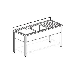 ВАННА МОЕЧНАЯ APACH CHEF LINE L2S206-54RWSH