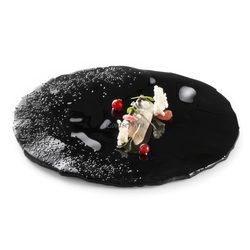 Блюдо презентационное стеклянное 23см, цвет черный, Onyx XGLAS-0423