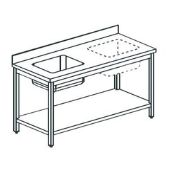 СТОЛ ПРОИЗВОДСТВЕННЫЙ С ВАННОЙ APACH CHEF LINE LWT619SHSL