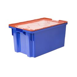 Ящик 600х400х400мм, Safe Pro сплошной цвет синий, с оранжевой крышкой 605-1 SP