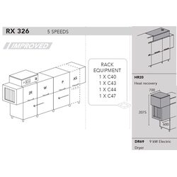 МАШИНА ПОСУДОМОЕЧНАЯ DIHR RX 326 DX+DDE+DR69+HR20/ДЕЛЕНИЕ 2 ЧАСТИ